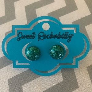 Green Glitter Earrings💚☘️💚🍀💚